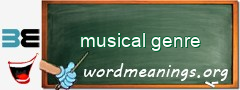 WordMeaning blackboard for musical genre